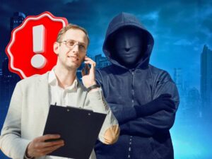 sfondo personaggio anonimo e persona che risponde al telefono